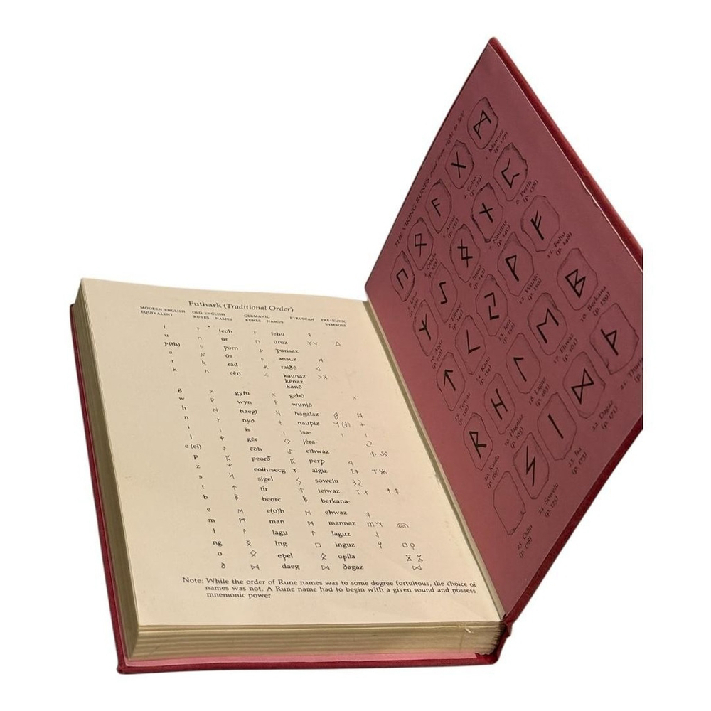 The Book of RuneCards Hardcover Divination Runes Guide Red Cloth First Edition - Picture 9 of 9